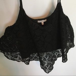 Charlotte Rousse Black Lace Crop Top